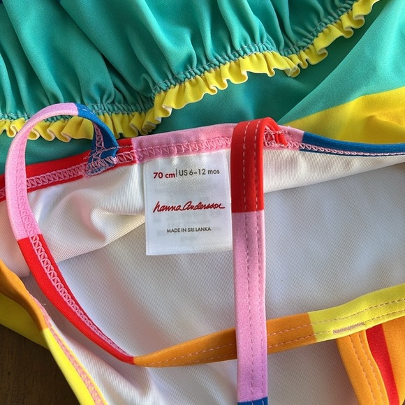 Hanna andersson rainbow striped skirted swimsuit - Picture 4 of 5